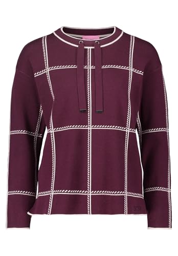 Betty Barclay Damen Strickpullover kariert Patch Dark Red/Beige,38 von Betty Barclay