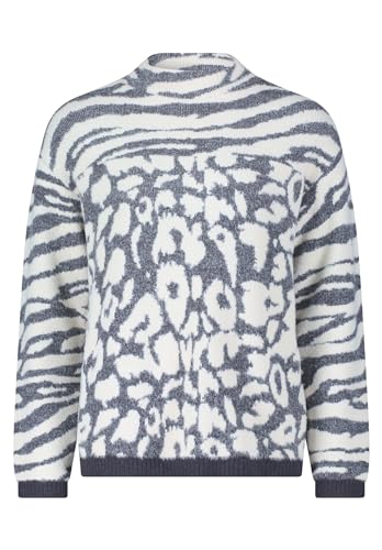 Betty Barclay Damen Strickpullover mit Leoprint Patch Beige/Grey,42 von Betty Barclay