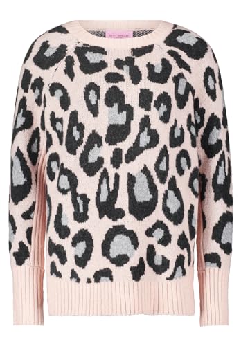 Betty Barclay Damen Strickpullover mit Leoprint Patch Rosé/Grey,44 von Betty Barclay