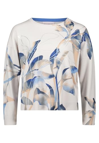 Betty Barclay Damen Strickpullover mit Print 38, Grey/Blue von Betty Barclay