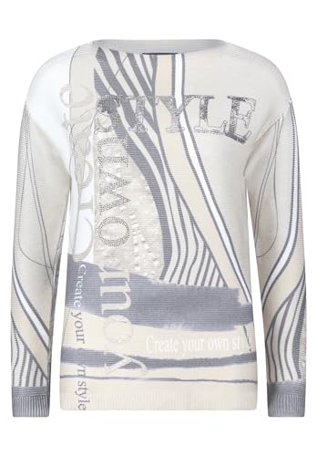 Betty Barclay Damen Strickpullover mit Print Beige/Schwarz,46 von Betty Barclay