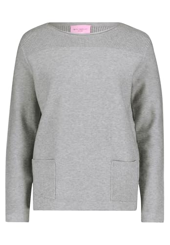 Betty Barclay Damen Strickpullover mit Strickdetails Grey Melange,42 von Betty Barclay