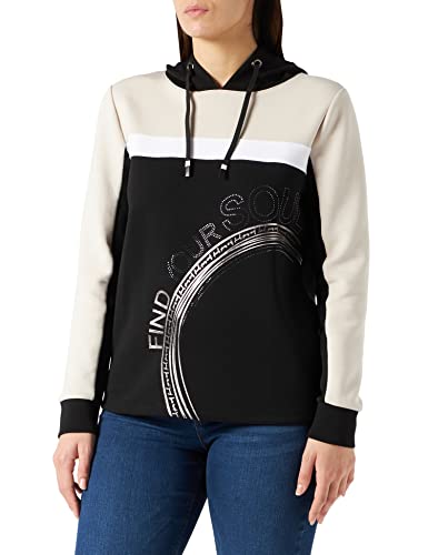 Betty Barclay Damen Sweatshirt mit Color Blocking Patch Beige/Black,36 von Betty Barclay