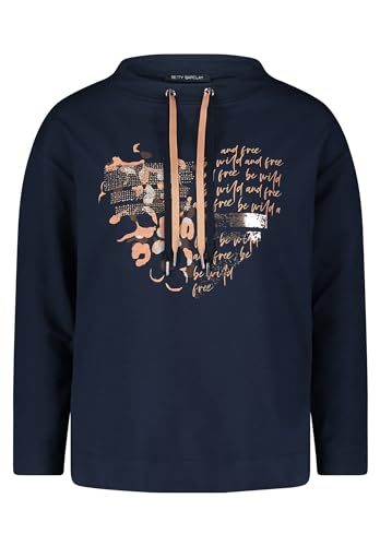 Betty Barclay Damen Sweatshirt mit Kragen Blau/Camel,40 von Betty Barclay