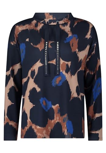 Betty Barclay Damen Sweatshirt mit hohem Kragen Blau/Camel,38 von Betty Barclay