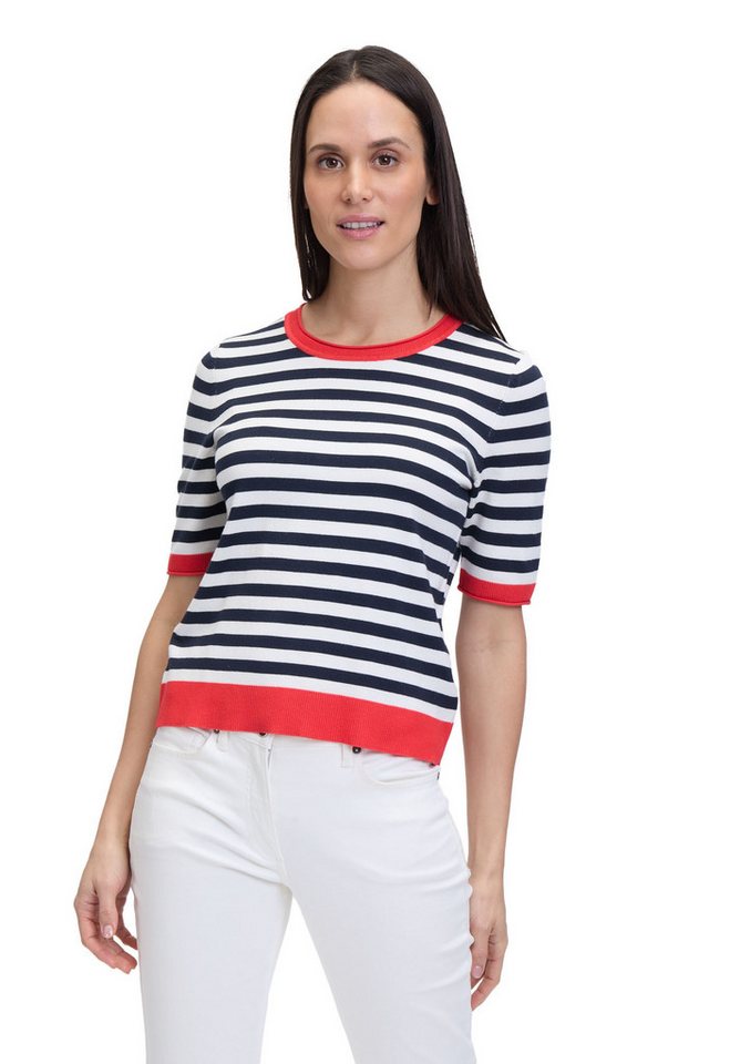 Betty Barclay Kurzarmshirt Betty Barclay Damen Basic-Pullover mit Streifen (1-tlg) Color Blocking von Betty Barclay