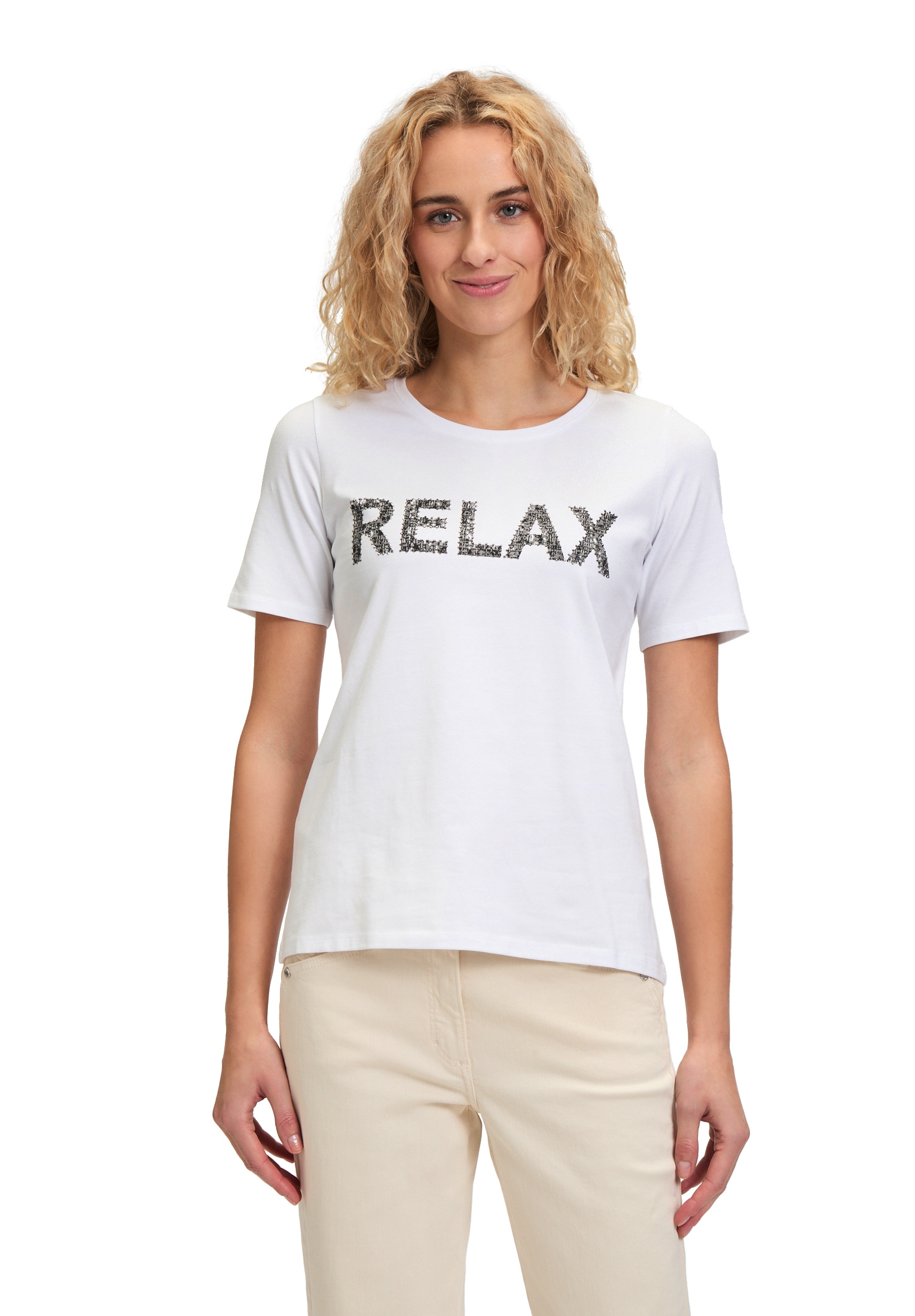 Betty Barclay Kurzarmshirt "Betty Barclay Damen Basic Shirt mit Aufdruck", (1 tlg.), Glitzersteine von Betty Barclay