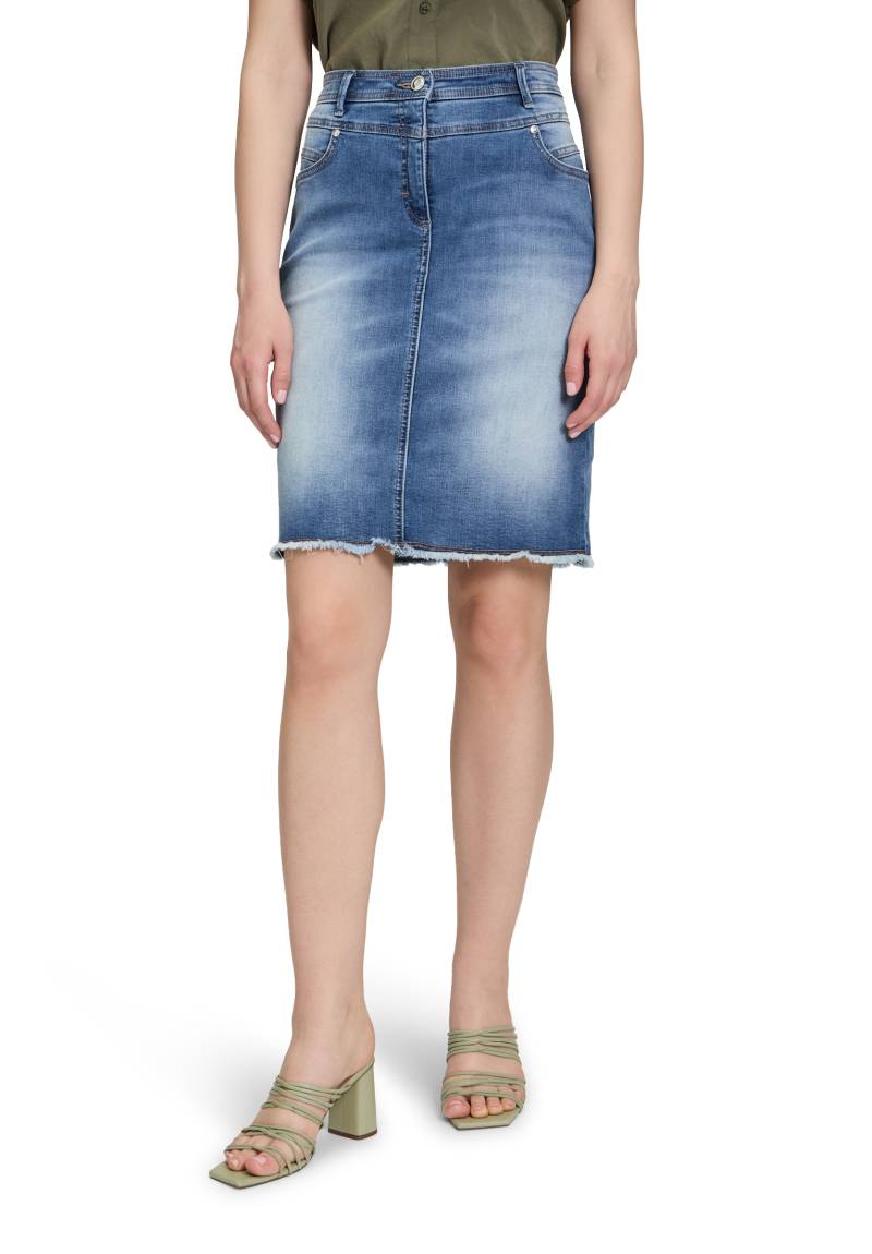 Betty Barclay Minirock "Damen Jeansrock mit Fransen" Used-Waschung von Betty Barclay