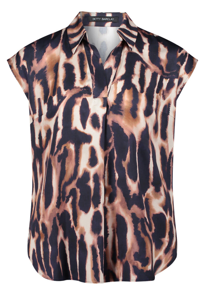 Betty Barclay - Satin-Bluse blau/braun - Gr. - 38 von Betty Barclay