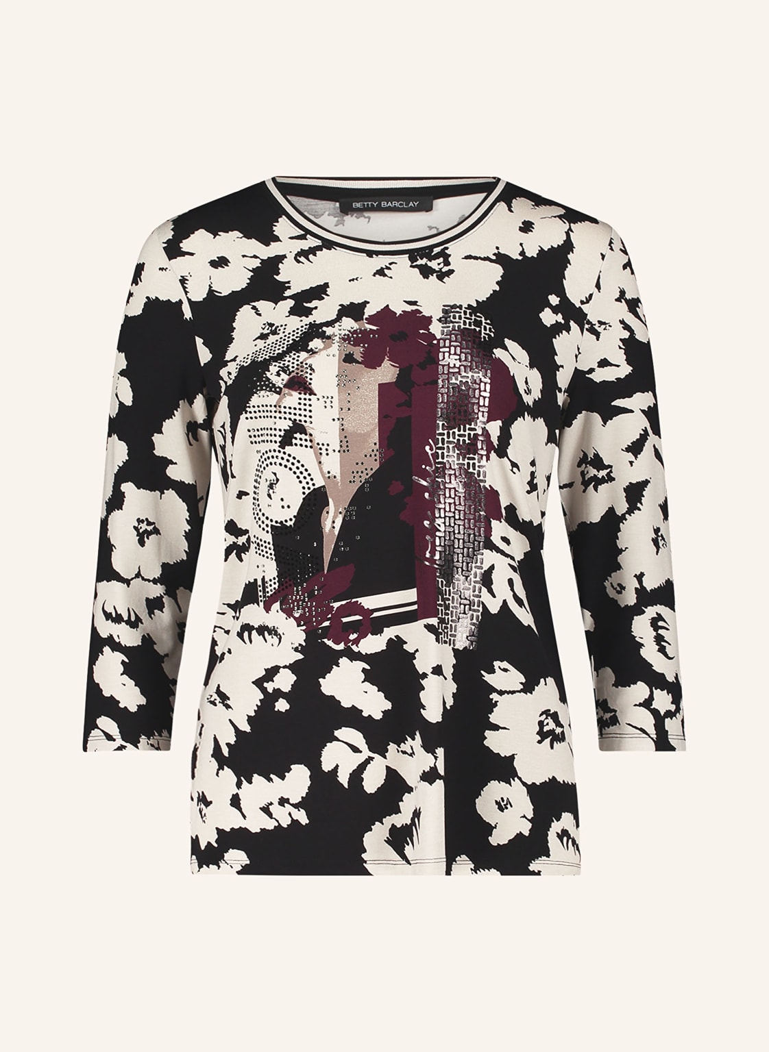 Betty Barclay Shirt Mit 3/4-Arm Und Schmucksteinen schwarz von Betty Barclay