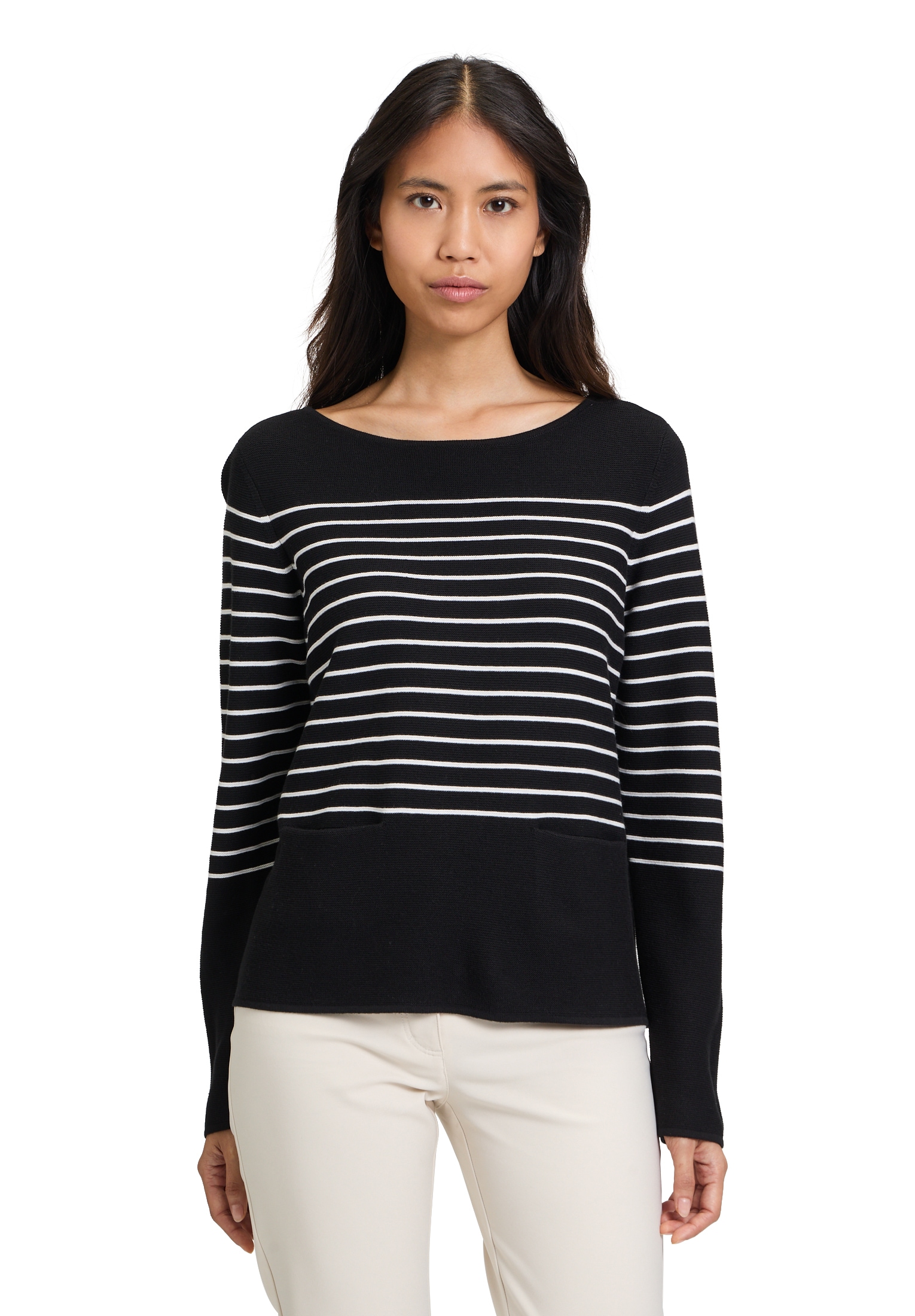 Betty Barclay Strickpullover "Betty Barclay Damen Feinstrickpullover mit Eingrifftaschen", (1 tlg.), Struktur von Betty Barclay