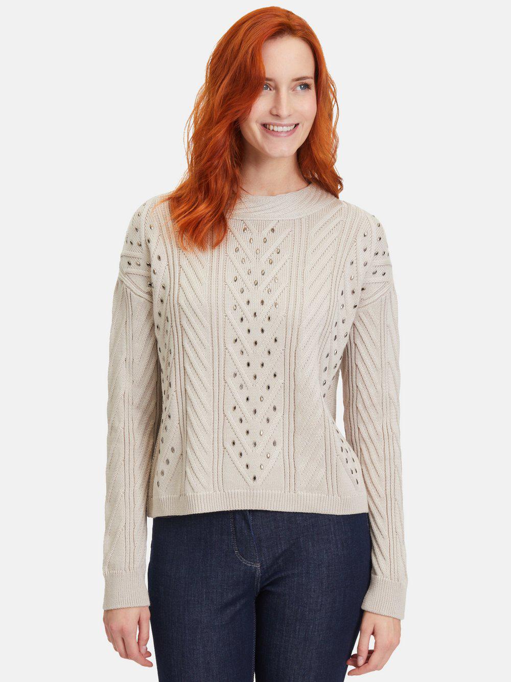 Betty Barclay Strickpullover Damen Baumwolle gemustert, beige von Betty Barclay