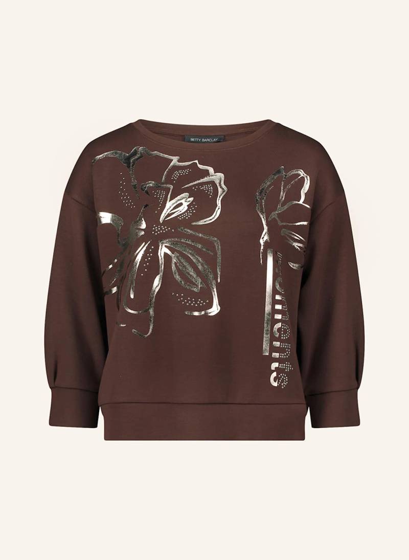 Betty Barclay Sweatshirt Mit Schmucksteinen Und 3/4-Arm braun von Betty Barclay