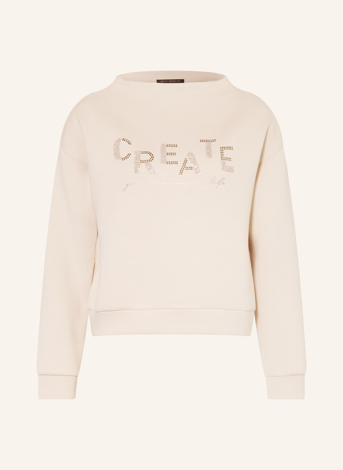 Betty Barclay Sweatshirt Mit Schmucksteinen Und Pailletten beige von Betty Barclay