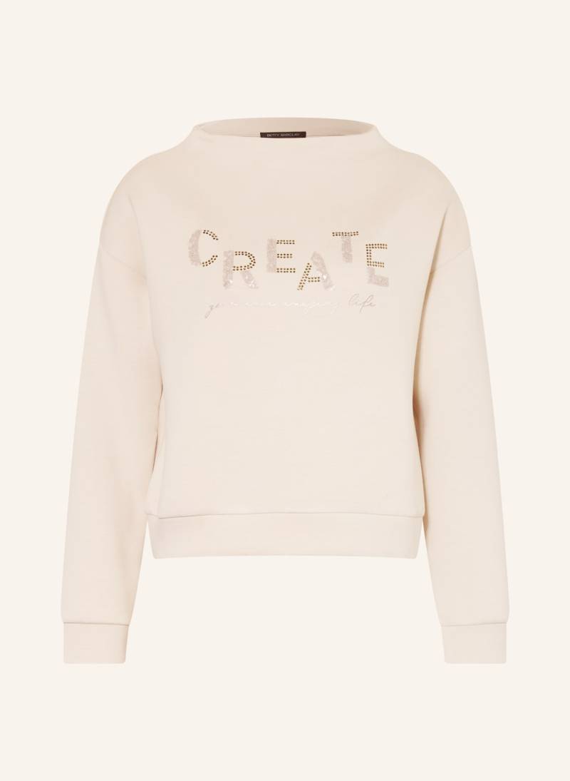 Betty Barclay Sweatshirt Mit Schmucksteinen Und Pailletten beige von Betty Barclay