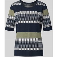 Betty Barclay T-Shirt mit geripptem Rundhalsausschnitt in Marine, Größe 38 Betty Barclay T-Shirt mit geripptem Rundhalsausschnitt in Marine, Größe 38 von Betty Barclay