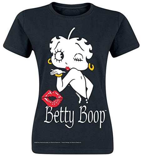 Betty Boop Kiss Girl-Shirt schwarz S von Betty Boop