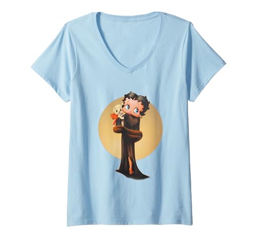 Damen Betty Boop Pin-Up Nachthemd mit Pudgy T-Shirt mit V-Ausschnitt von Betty Boop