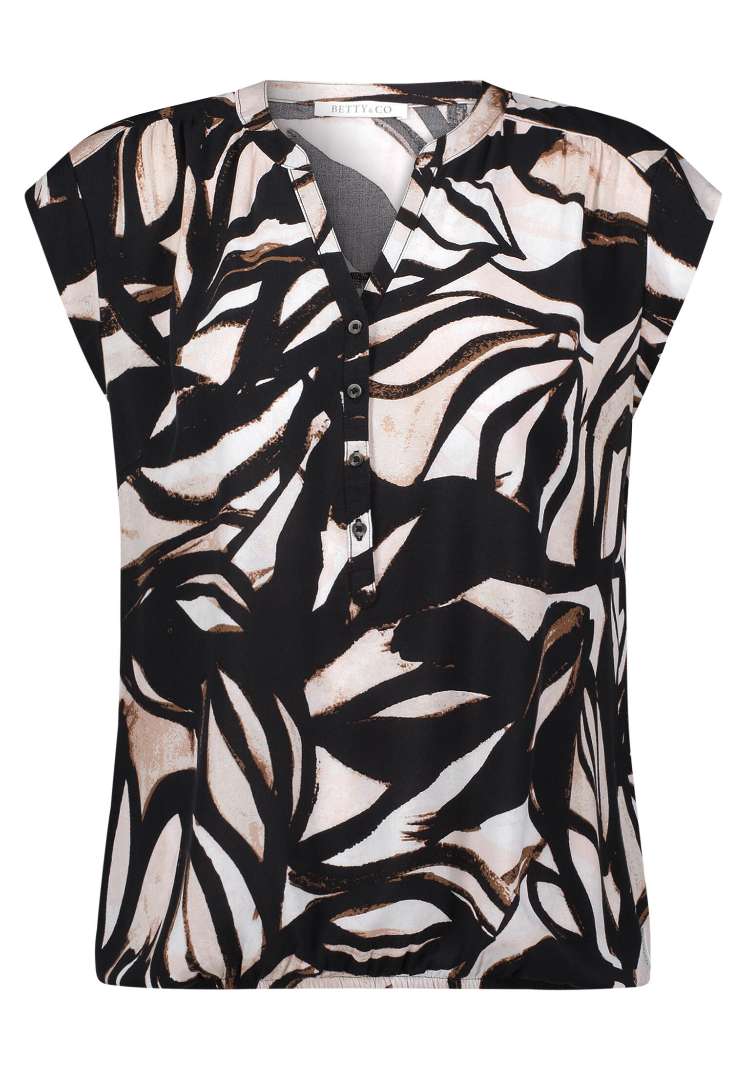 Betty & Co - Blusentop black/nature - Gr. - 38 von Betty & Co