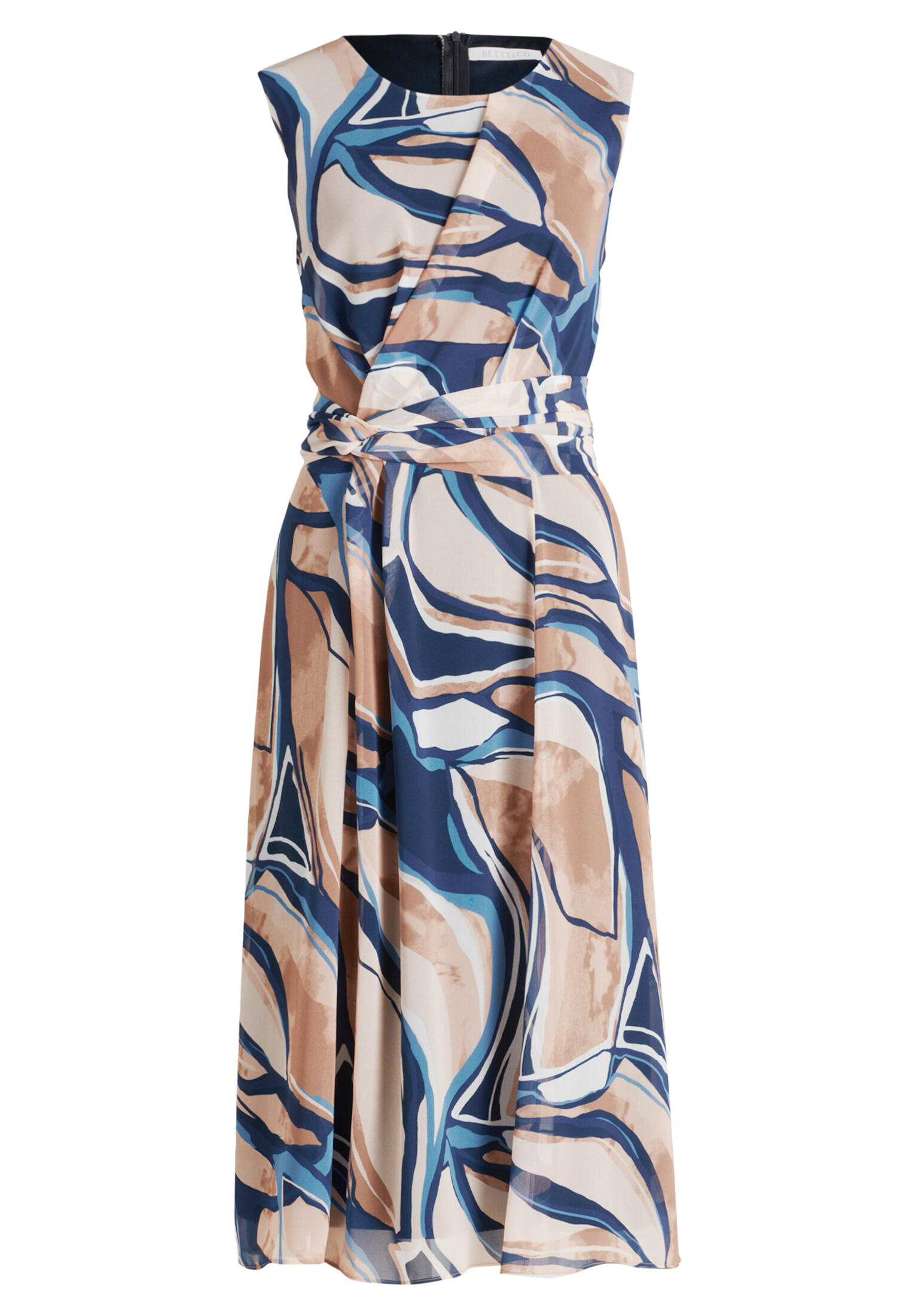 Betty & Co - Chiffonkleid nature/blue - Gr. - 36 von Betty & Co