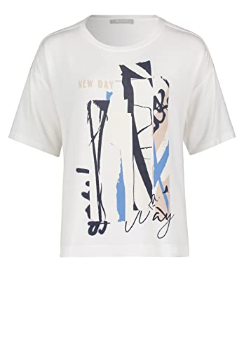 Betty & Co Damen Casual-Shirt mit Print Weiß/Dunkelblau,L von Betty & Co