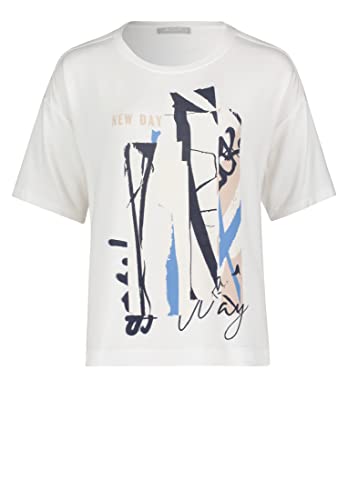 Betty & Co Damen Casual-Shirt mit Print Weiß/Dunkelblau,XL von Betty & Co