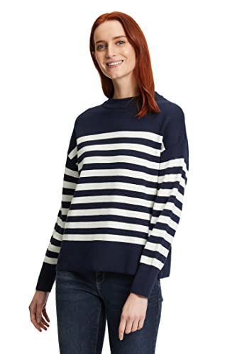 Betty & Co Damen 5543/3125 Strickpullover Kurz 1/1 Arm, Dark Blue/Cream, 36 von Betty & Co