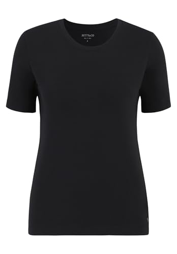 Betty & Co Damen Basic Shirt mit Rundhalsausschnitt Schwarz,M von Betty & Co