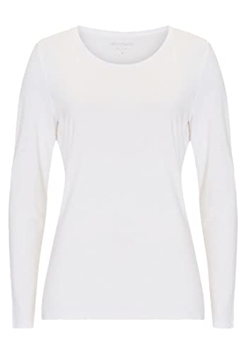 Betty & Co Damen Basic Shirt unifarben Weiß,L von Betty & Co