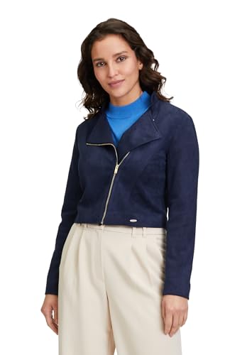 Betty & Co Damen Bikerjacke mit Stehkragen Navy Blue,38 von Betty & Co