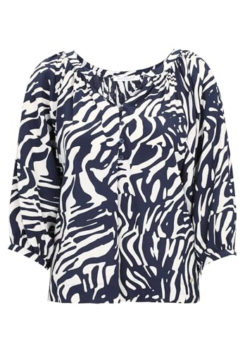 Betty & Co Damen Schlupfbluse mit Print 36, Dark Blue/Nature von Betty & Co