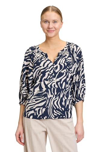 Betty & Co Damen Schlupfbluse mit Print 46, Dark Blue/Nature von Betty & Co