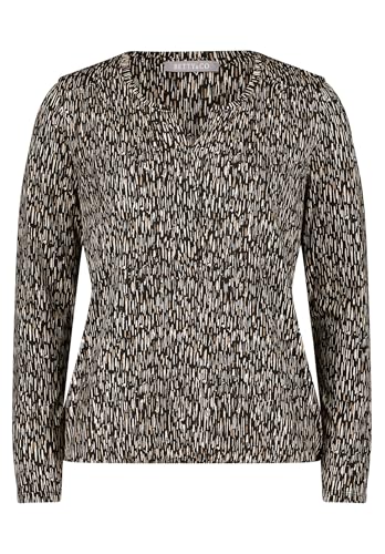 Betty & Co Damen Blusenshirt mit Gummizug XL, Black-Nature von Betty & Co