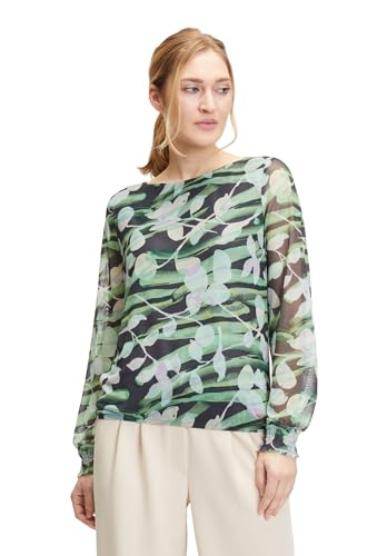 Betty & Co Damen Blusenshirt mit Tunnelzug Green/Green,L von Betty & Co