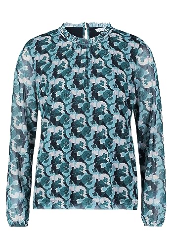 Betty & Co Damen Blusenshirt mit gekräuseltem Ausschnitt Mint/Black,M von Betty & Co