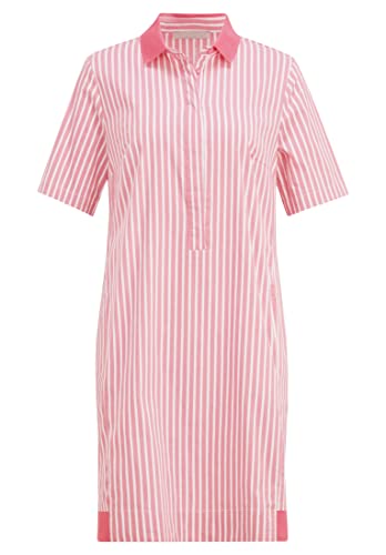 Betty & Co Damen Casual-Kleid mit Rippbündchen Pink/White,38 von Betty & Co