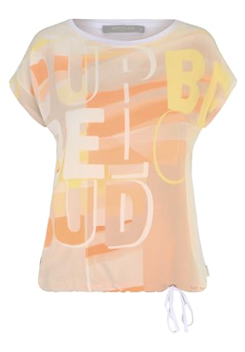 Betty & Co Damen Casual-Shirt mit Placement White/Orange,L von Betty & Co