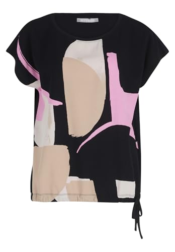 Betty & Co Damen Casual-Shirt mit Print Black/Taupe,L von Betty & Co
