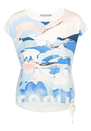 Betty & Co Damen Casual-Shirt mit Print Light Blue/Cream,L von Betty & Co