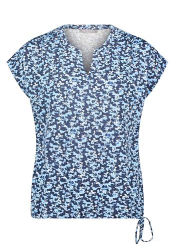 Betty & Co Damen Casual-Shirt mit Tunnelzug Dunkelblau/Weiß,L von Betty & Co