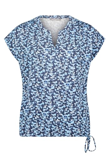 Betty & Co Damen Casual-Shirt mit Tunnelzug Dunkelblau/Weiß,M von Betty & Co