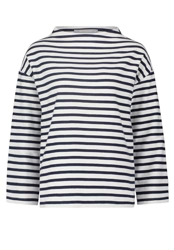 Betty & Co Damen 2998/3114 T-Shirt, Patch Cream/Dark Blue, Small von Betty & Co