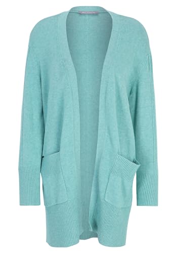 Betty & Co Damen Casual-Strickjacke ohne Verschluss Middle Green Melange,42 von Betty & Co