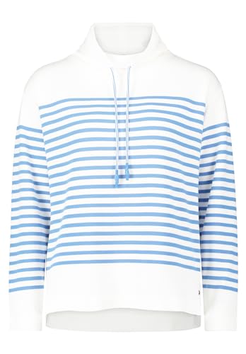 Betty & Co Damen Casual-Sweatshirt mit Kragen Weiß/Blau,46 von Betty & Co