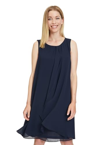 Betty & Co Damen Chiffonkleid im Layer Look Navy Blue,40 von Betty & Co