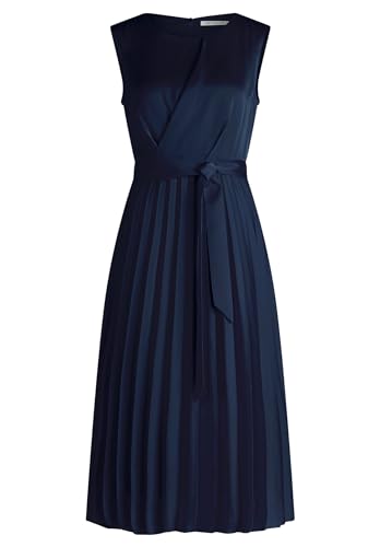 Betty & Co Damen Midikleid mit Plissee 42, Navy Blue von Betty & Co