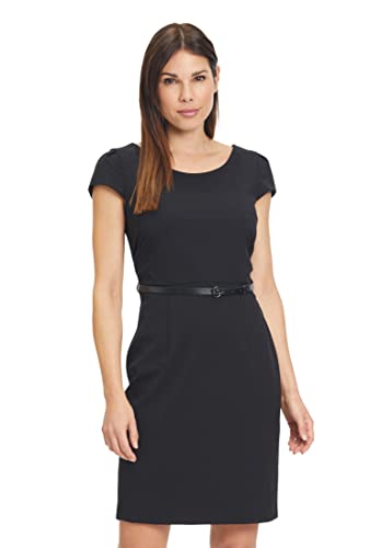 Betty & Co Damen Etuikleid mit Gürtel 46, Schwarz von Betty & Co