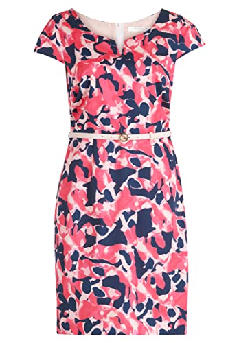 Betty & Co Damen Etuikleid mit Print Pink/Dark Blue,38 von Betty & Co