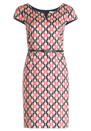 Betty & Co Damen Etuikleid mit Print Pink/Nature,36 von Betty & Co