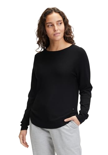 Betty & Co Damen Feinstrickpullover mit U-Boot-Ausschnitt Schwarz,46 von Betty & Co